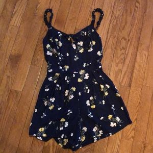 Hollister navy Flower Romper XS
